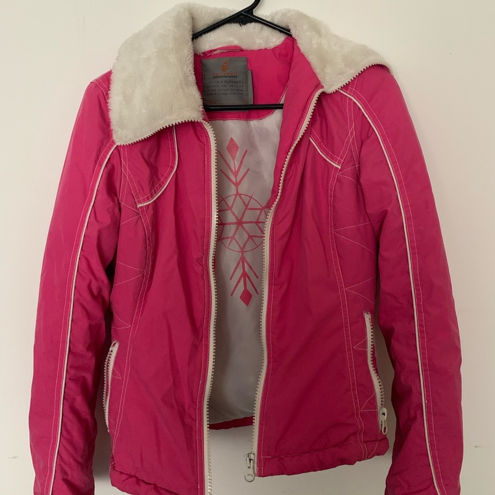Pink Women’s Fur Collar Jacket